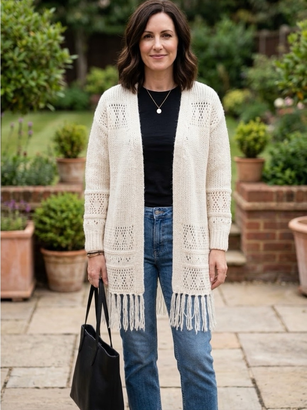 Michael Kors Crochet Fringe Eyelet Cardigan NWT (SWD)
